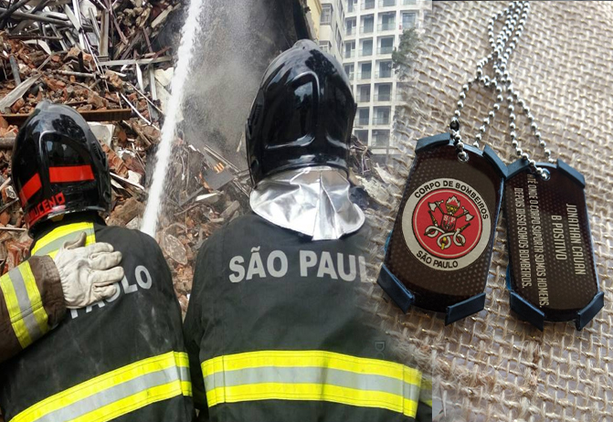 Dog Tag Corpo De Bombeiro São Paulo Dados Gravados