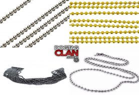 Corrente colar cordão de bolinha aço inox Dog tag