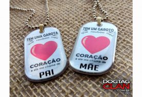Dog tag Placa Plaqueta Mensagem tem uma garota que roubou meu coração