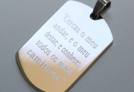 Dog tag gravação permanente baixo relevo