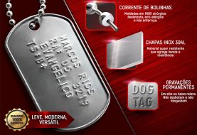 DOG TAG PLACA DE IDENTIFICAÇÃO ALTO RELEVO