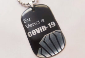 Placas militares dog tag mensagem eu venci a covid-19
