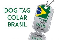 Dog tag colar Brasil acima de tudo Deus acima de todos