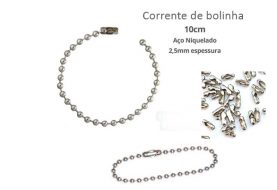 corrente de bolinha chaveiro 10 cm